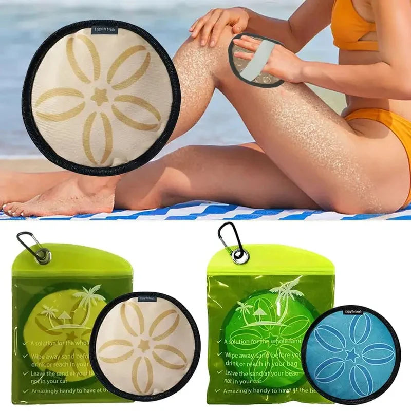 Portable Sand Removal Cleaning Pad For Beach Quick Wipe Off Sand Lightweight Sand Remover Cloth With Storage Bag Carabiner