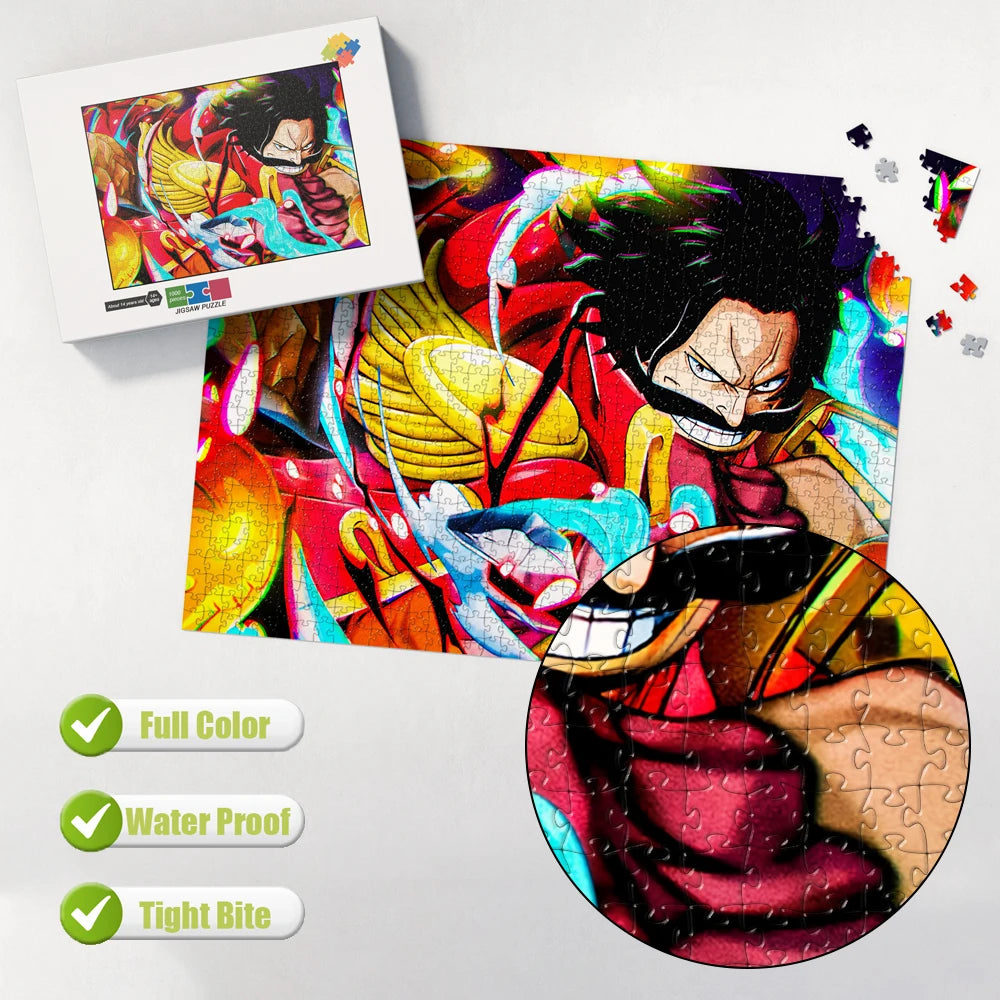 One Piece Jigsaw Puzzle 1000 Pieces Wooden Puzzles Brain Teaser Educational Toys for Adults Kids Fun Board Games Home Decoration
