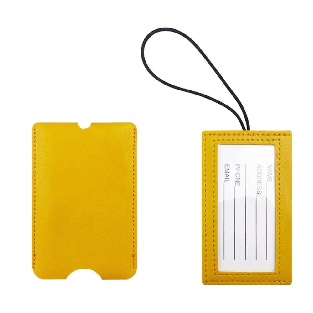 PU Leather Pull out Luggage Tag Soft Red Color Luggage Label Straps Backpack Accessories Name ID Address Tags Travel Accessories