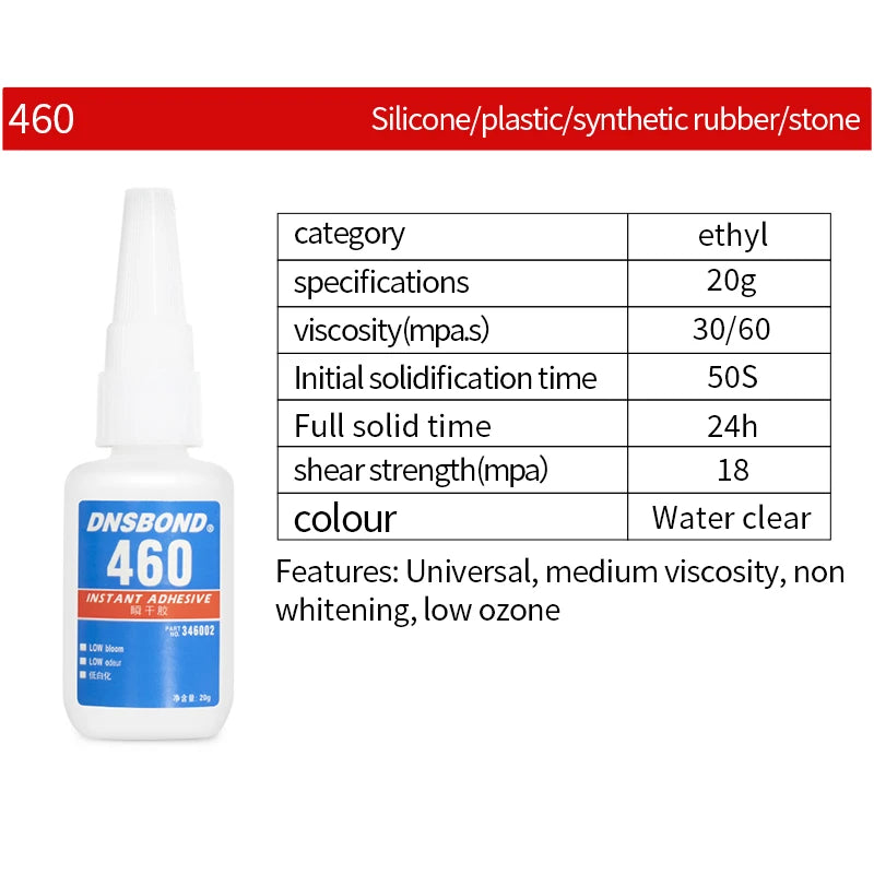 Brand-new Upgraded Instant Adhesive 401/ 403/ 406/ 454/ 460/ 480/ 495/ 496 Super Glue Extra Strong Multi-purpose Cyanoacrylate