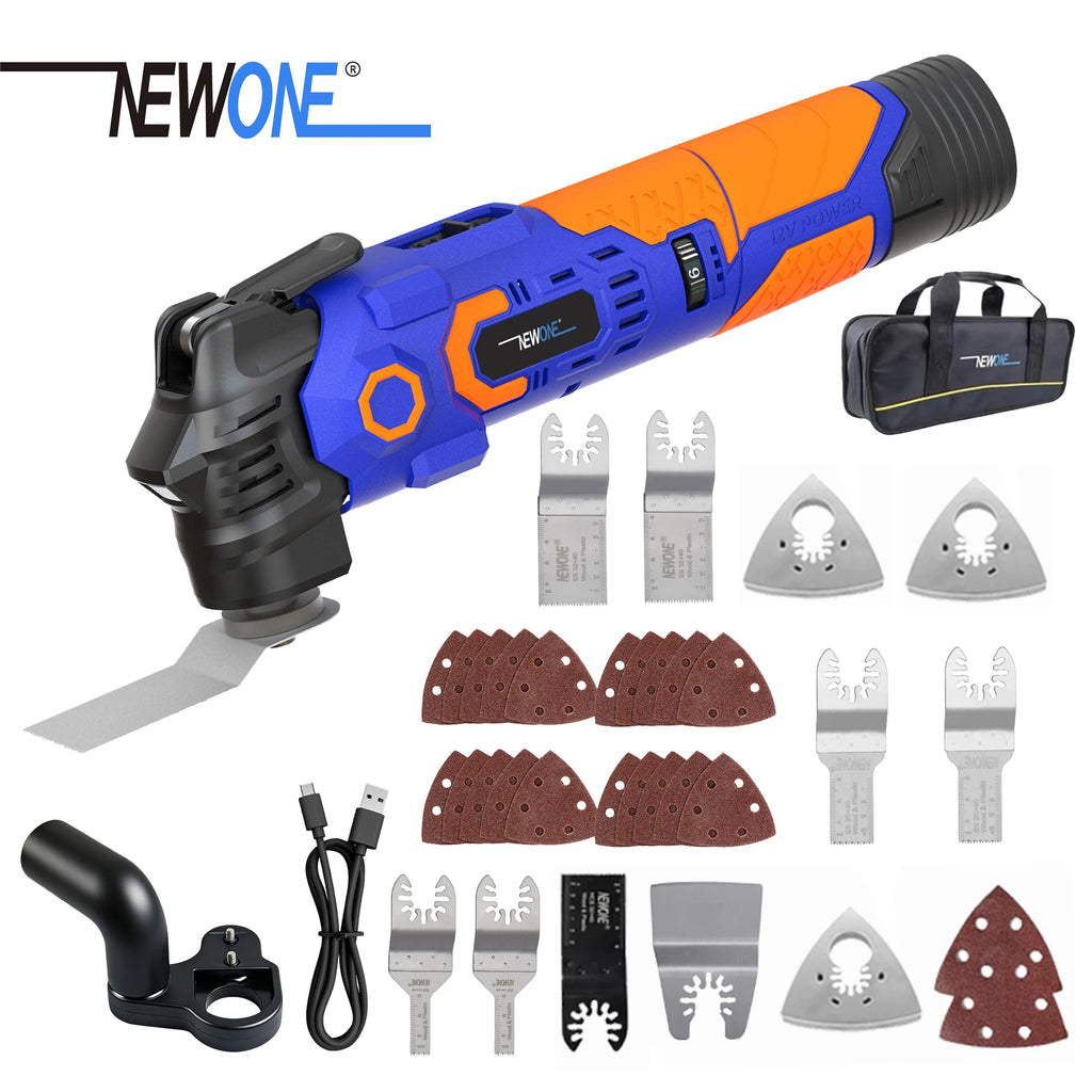 NEWONE 12V Multi Functional Tool Renovator 6 Speed Adjustment Oscillating Tool Vibration Woodworking Powerl Tool With LED Light