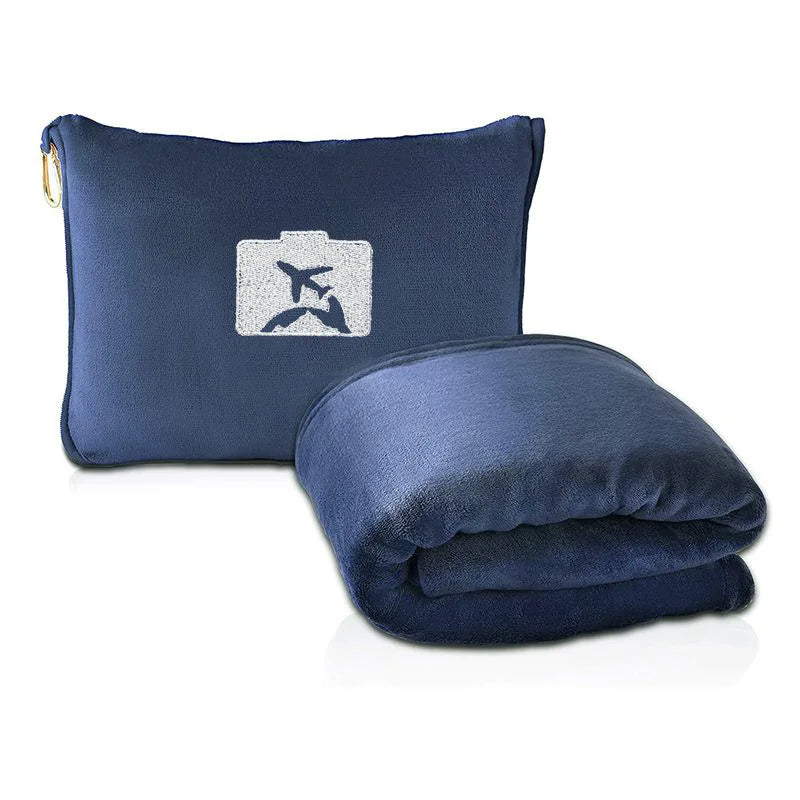 Outdoor Plane Blanket Travel Blanket Two-in-one Convenient Folding Storage Nap Blanket Flannel Lunch Blanket