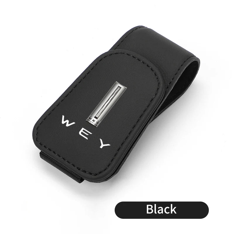 For WEY Car Visor Glasses Clip Leather Hidden Card Slot Organizer Tank 300 VV6 VV5 VV7 GT Mocha Splash Guard Mudguards