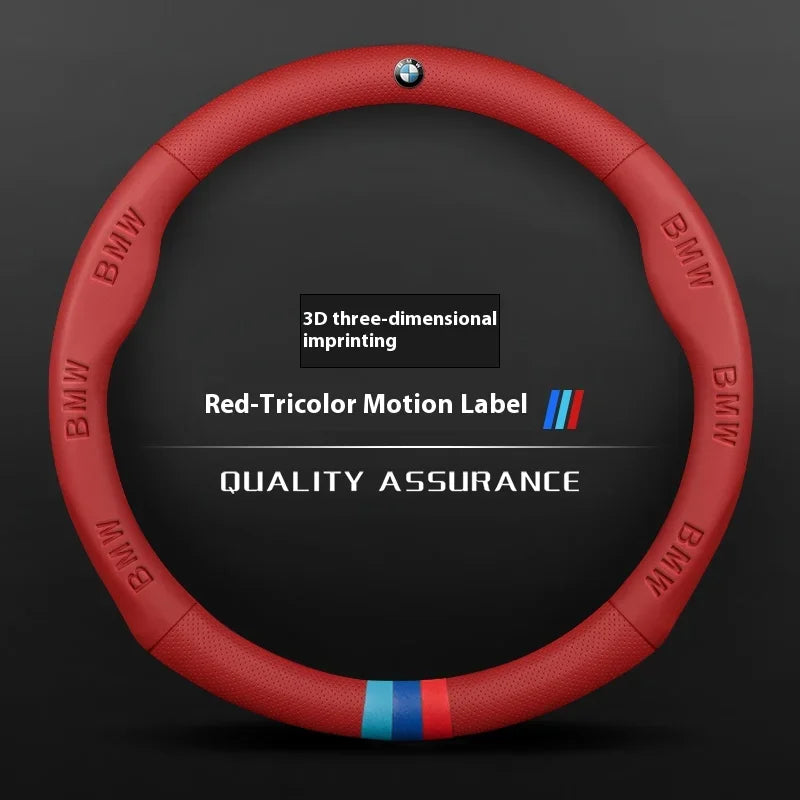 Car 3D Embossing Ventilate Steering Wheel Cover For BMW M Power M3 M4 M5 E36 E39 E46 E60 E90 F10 F15 F20 F25 F30 G30 X1 X3 X5 X7