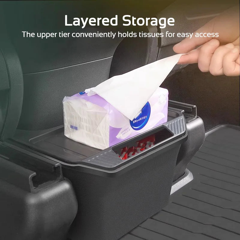 Rear Air Vent Storage Box For Tesla Model Y YL 2025 2026 Under Rear Seat Holder Trash Bin Can Organizer Car Interior Accessories