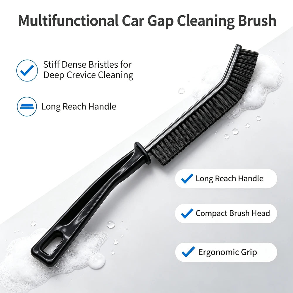 AUTBORIGHT Curved Car Gap Cleaning Brush Ultra Thin Scratch-Free Nylon Bristles for Auto Interior Air Vent Door Track Detailing