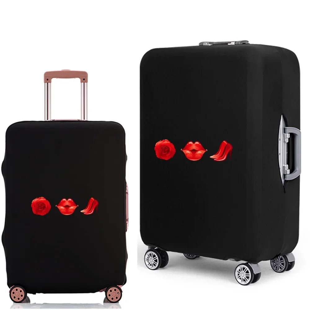 Luggage Protective Cover Thicken Elastic Luggage Dust Case Bag for 18-28 Inch Travel Suitcases Mouth Pattern Travel Accessories