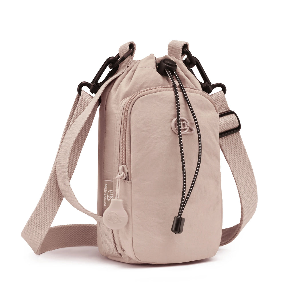Sport Outdoor Lightweight Crossbody Bag Mobile Phone Bag Water Bottle Bag Nylon Shoulder Bag Drawstring Crossbody Bag