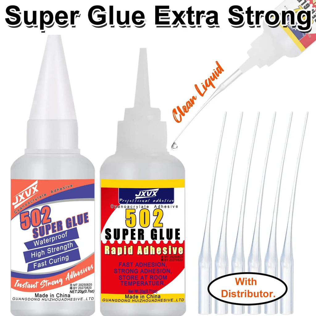 502 Liquid Super Glue for Metal, 20g Clear Instant Thick CA Glue for Stainless Steel Aluminum DIY Crafts and Repairs, Fast Drying High Strength All Purpose Permanent Professional Cyanoacrylate Adhesives.