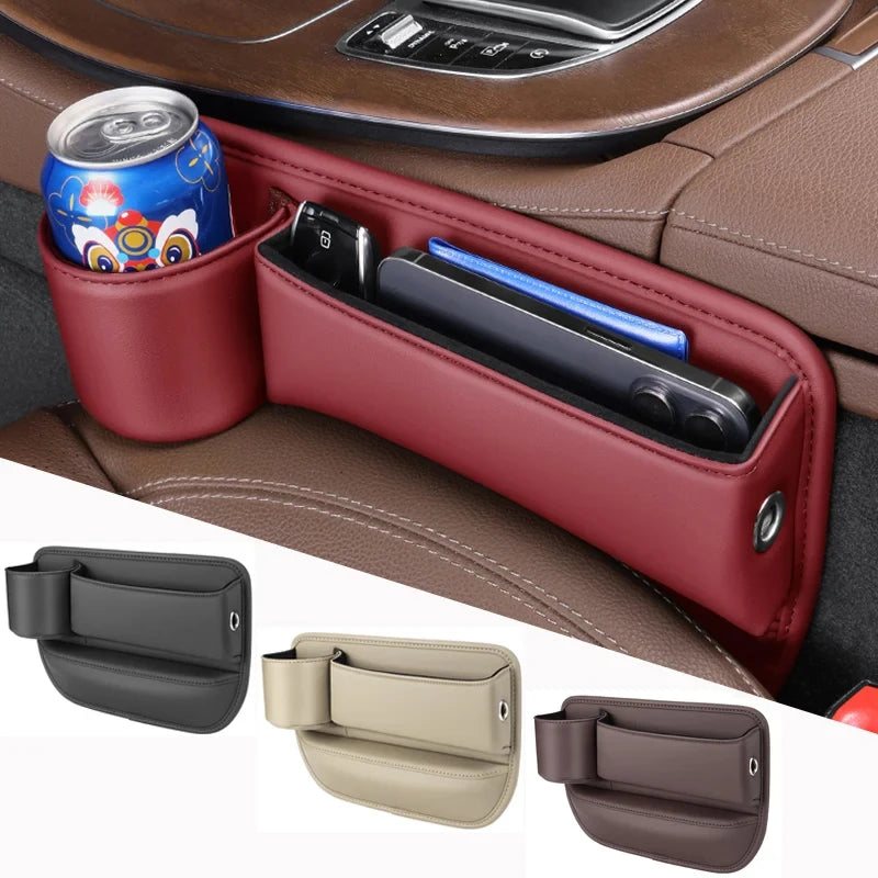 Leather Car Seat Sewn Gap Crevice Slot Storage Box Cup Holder For BMW E46 F30 E60 E90 F10 X5 E70 E39 E36 E87 X7 E92 E91 E28 X3 X