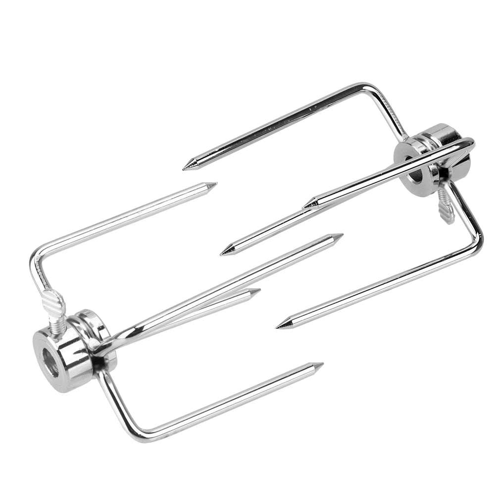 Stainless Steel BBQ Forks 2pcs/set Charcoal Chicken Grill BBQ Tool Rotisserie BBQ Forks Rotisserie Meat Fork Kitchen Tools
