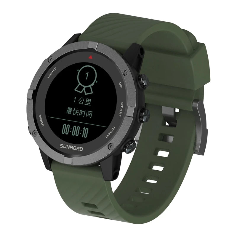 Sunroad GPS Sports Watch Digital Altimeter Compass Barometer Waterproof Cycling Running Swimming Heart Rate Monitor BT Watches