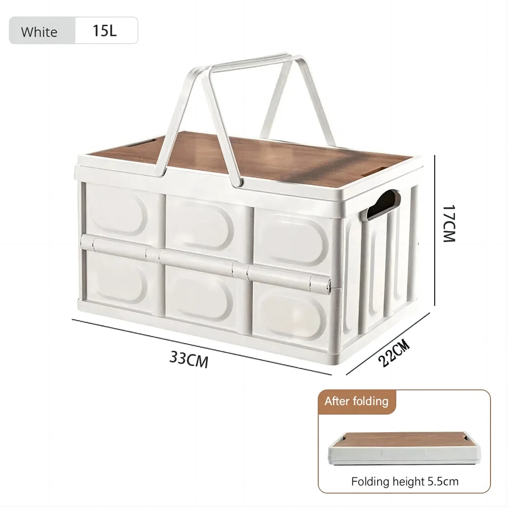 1 Outdoor Camping Storage Box With Handle, 15L Foldable Storage Box, Portable Camping And Picnic Storage Box, Car Luggage