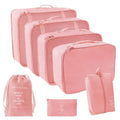 Travel Packing Cubes Set of 7 - Transparent Compression Luggage Organizer for Suitcase, Clothes & Trip Use