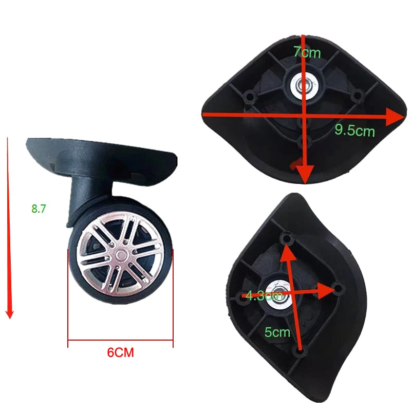 2Pair Replacement Wheels Trolley Case Luggage Wheel Repair Universal Travel Suitcase Parts Access 360 Degree Swivel Wheel Caster