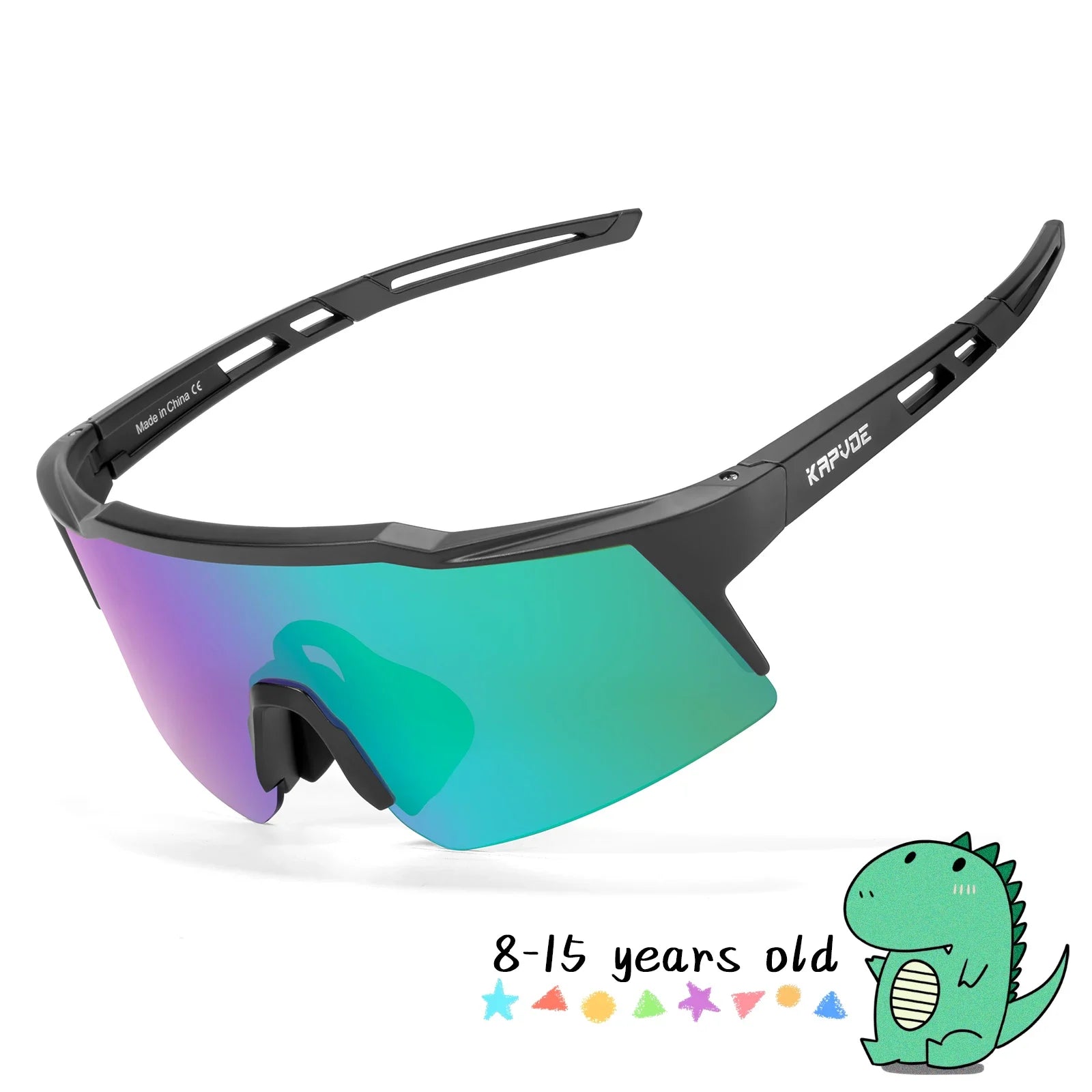 Kapvoe Kids Hiking Eyewear Cycling Sunglasses Aged 8-15 Baseball Running Children Glasses UV400 Sports Riding Bicycle Glasses
