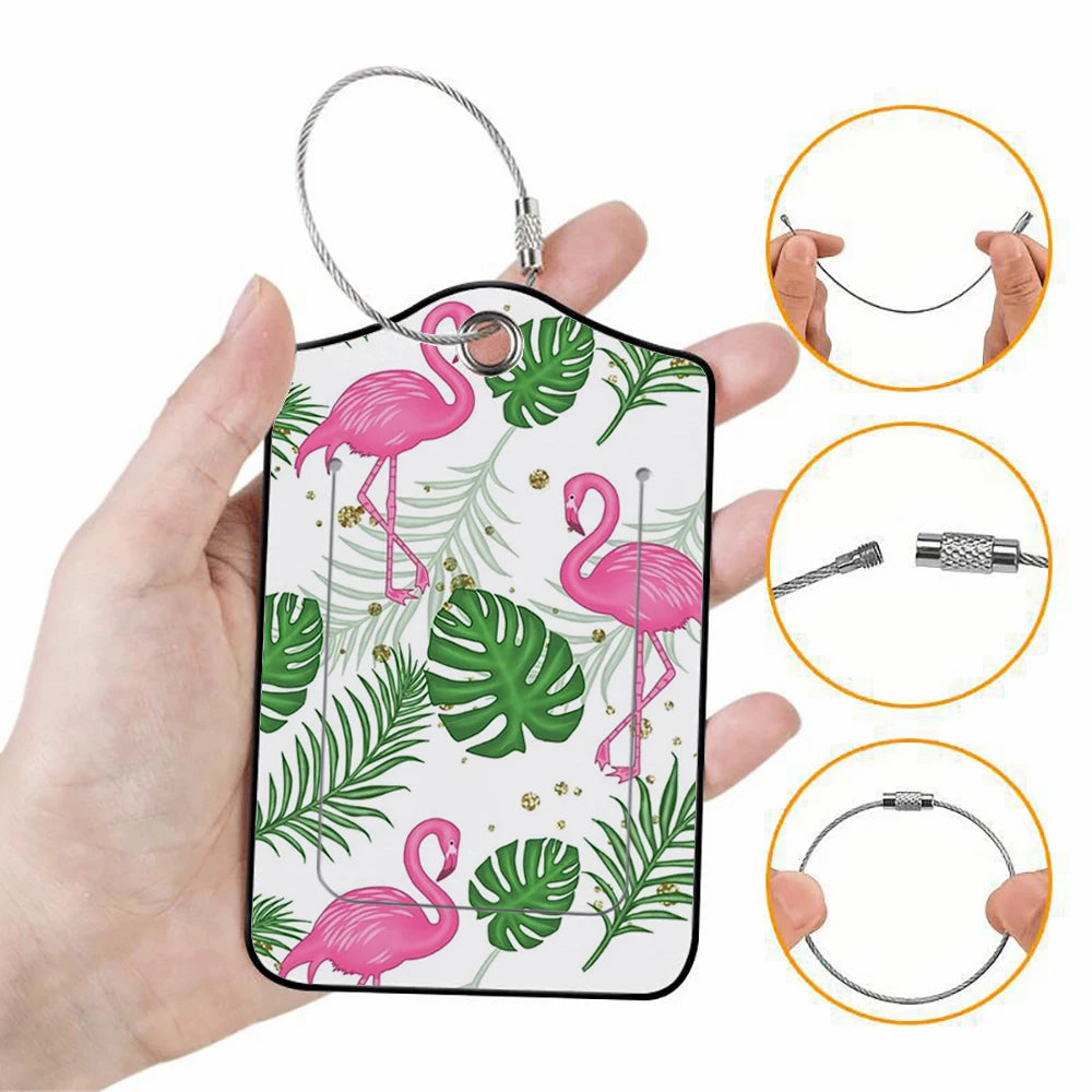 HOT SALE Cute animals Leather Business Luggage Tag Suitcase Address Label Luggage Boarding Case Label Name ID Address Clip