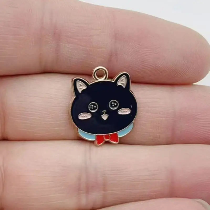 10pcs Cartoon Animal Pet Dog Puppy Footprint DIY Alloy Drip Oil Keychain Necklace Jewelry Pendant Pendant