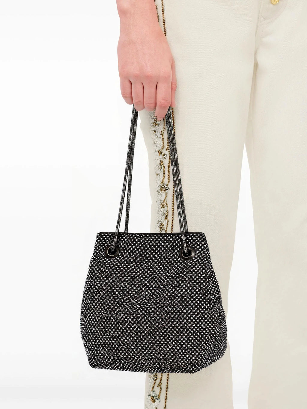 Bucket Women Fashion Evening Bags Diamonds Rainbow Soft Day Clutch Shoulder Snake Chain Rhinestones Party Handbags Wedding Purse