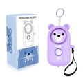 Bear Style Emergency Alarms,Security Alarm Keychain Protective Devices Personal Siren Ring with LED Light,130Db
