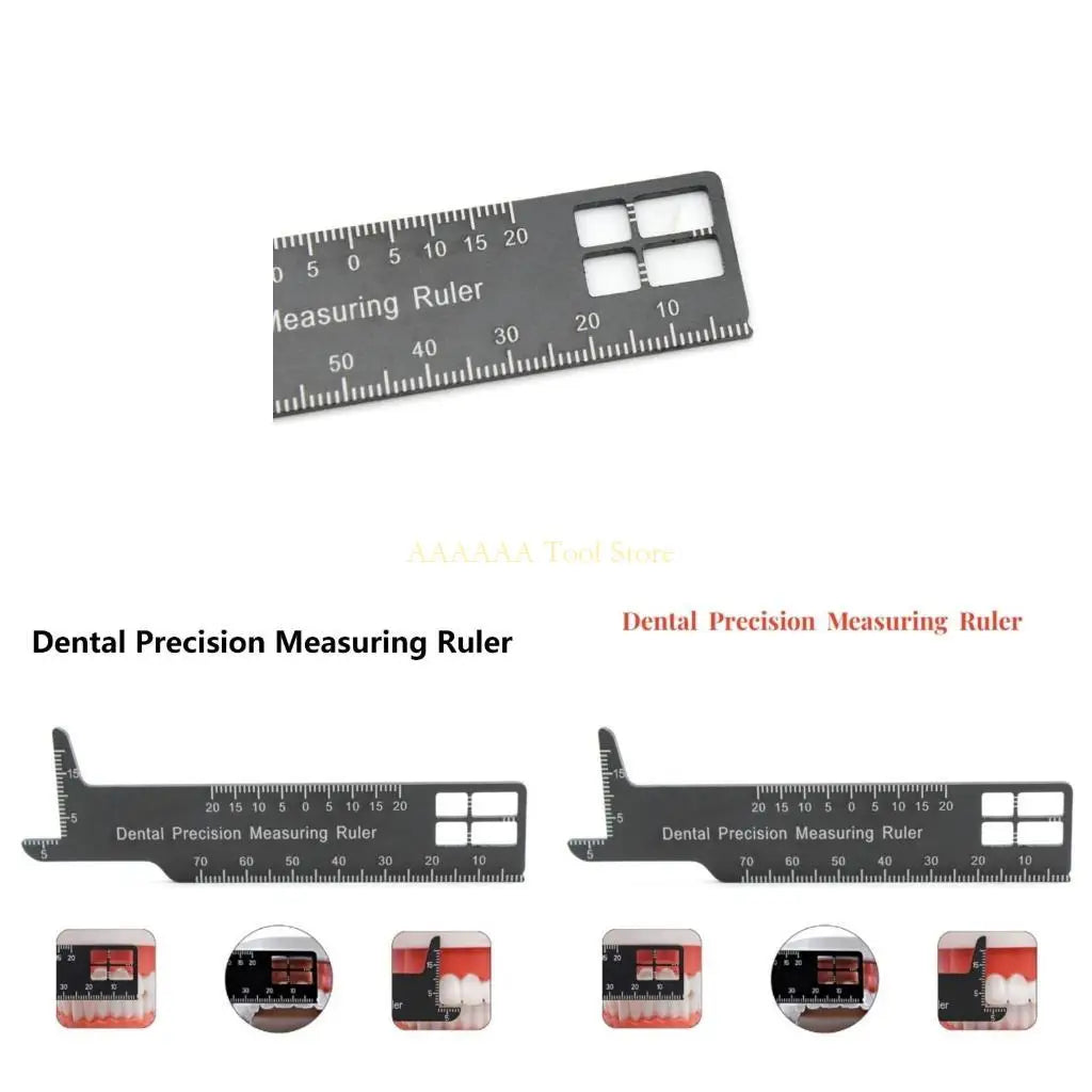 A2BE Aluminum Ruler Precisions Dental Tool Clear Scale for Exact Dental Measurements