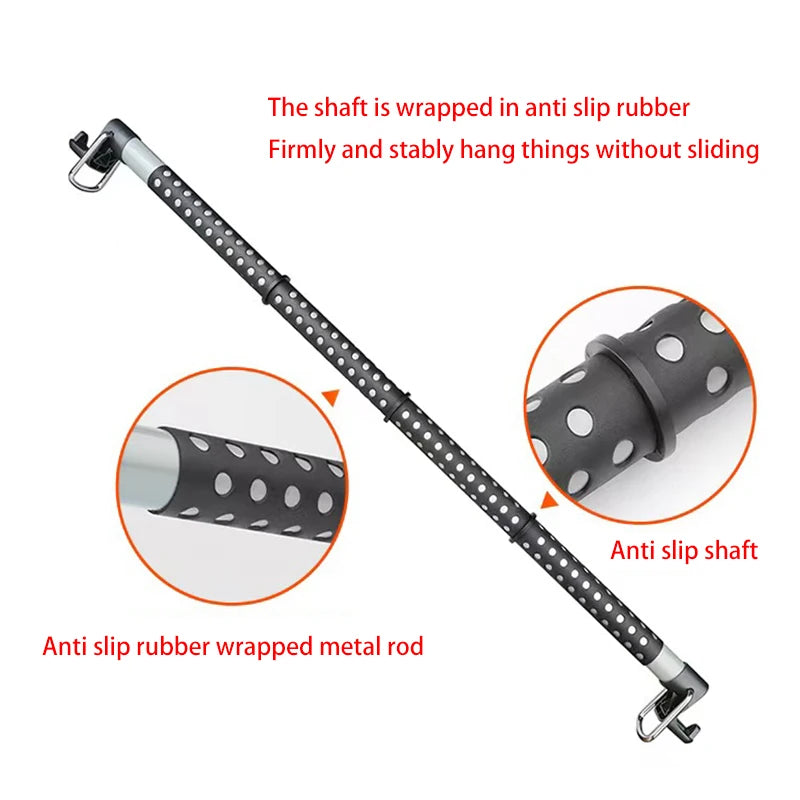 RV Car Hanger On-board Telescopic Clothes Drying Rod for Car Travel Luggage Self Driving Product Clothes Coats Bags Rack