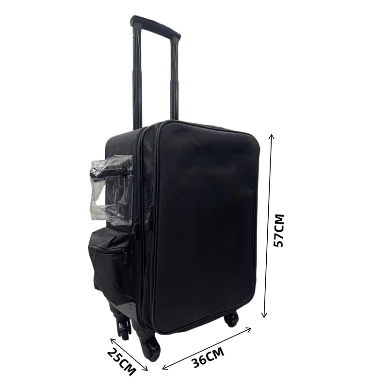 Professional Makeup Train Case Trolley Cosmetic Case Rolling Luggage Travel Suitcase Makeup Organizer Trolley Bags With Wheels