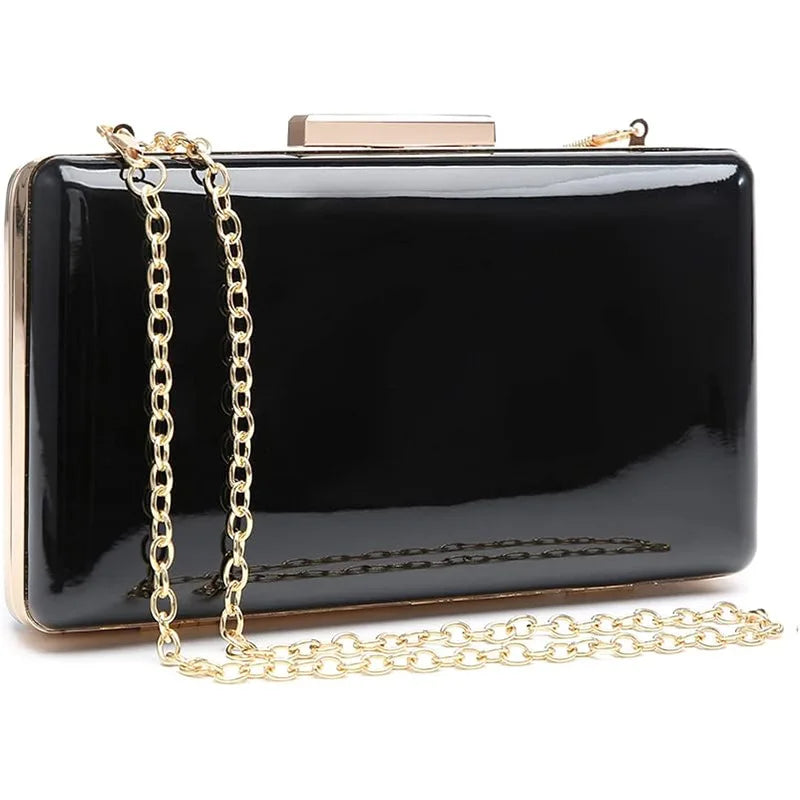 Women's Hard Case Clutch Evening Bag Elegant Shoulder Purse Luxury Design Style Wedding Party Handbag Gold Silver Nude Color