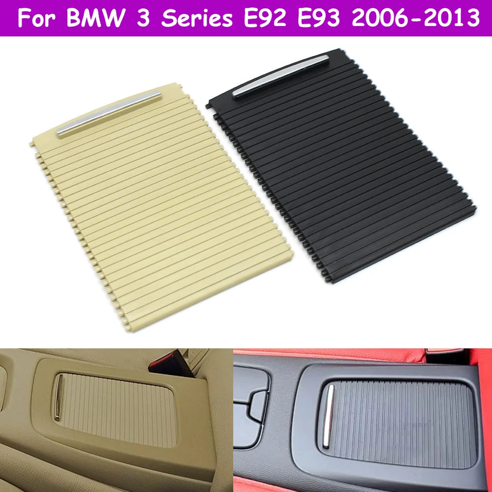E92 E93 Car Accessories Rear Seat Central Storage Box Rolling Cover Water Cup Holder Cover For BMW 2006-2013 51166963913