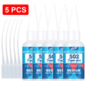 JXVX 502 Super Glue Quick-drying 1-5pcs Instant Cyanoacrylate Adhesive Leather Rubber Wood Metal Strong Bond Liquid Epoxy Glue