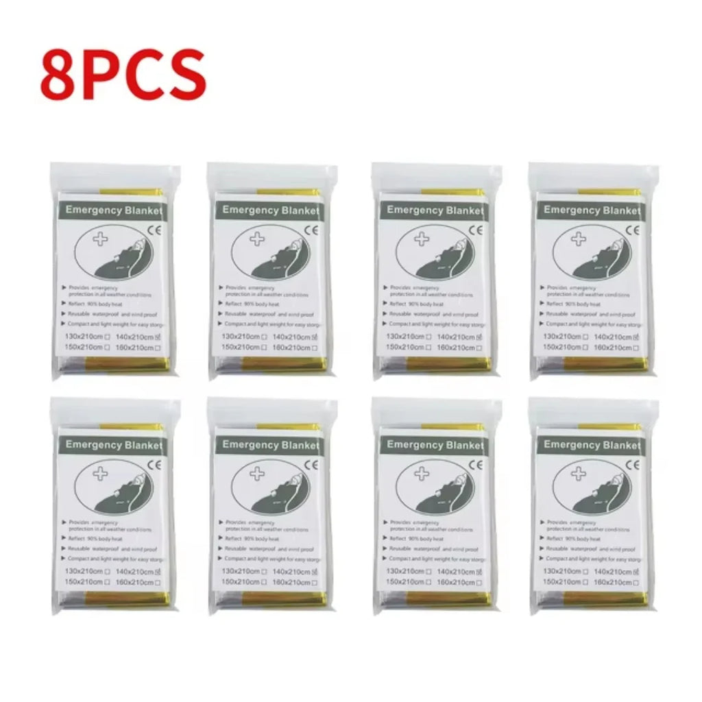 5 - 30Pcs Gold - Silver Thermal Survival Blankets, 130X210Cm, Waterproof & Military - Grade, Ideal for Outdoor Emergency