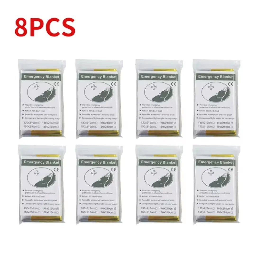 5 - 30Pcs Gold - Silver Thermal Survival Blankets, 130X210Cm, Waterproof & Military - Grade, Ideal for Outdoor Emergency