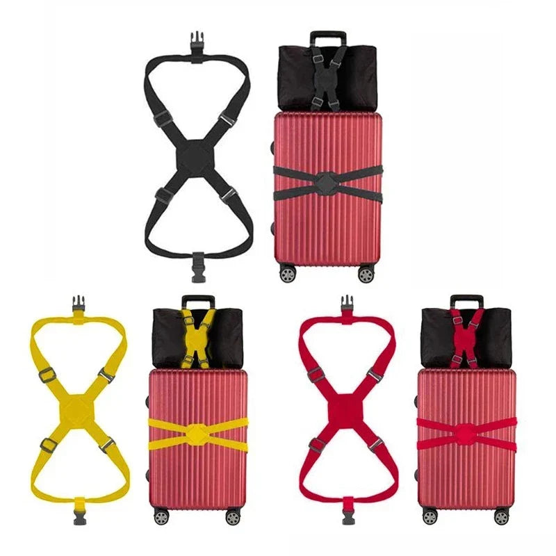 Adjustable Luggage Belt Travel Essential Accessories Suitcase Supplies Fixed Strap Elasticity Nylon Travel Suitcase Buckle Strap