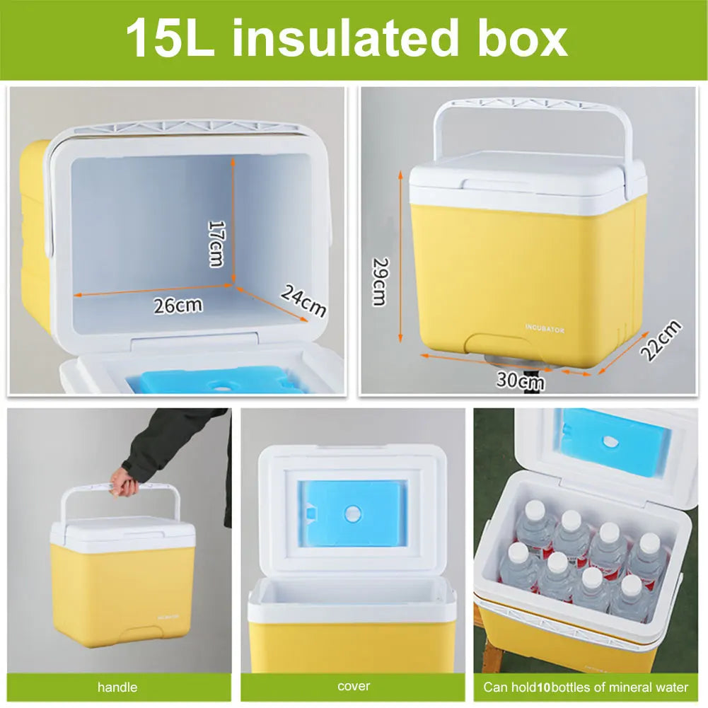 15L Insulated Ice Chest Multipurpose Outdoor Hard Cooler for Camping Picnic Beach Drink Beverage Fishing