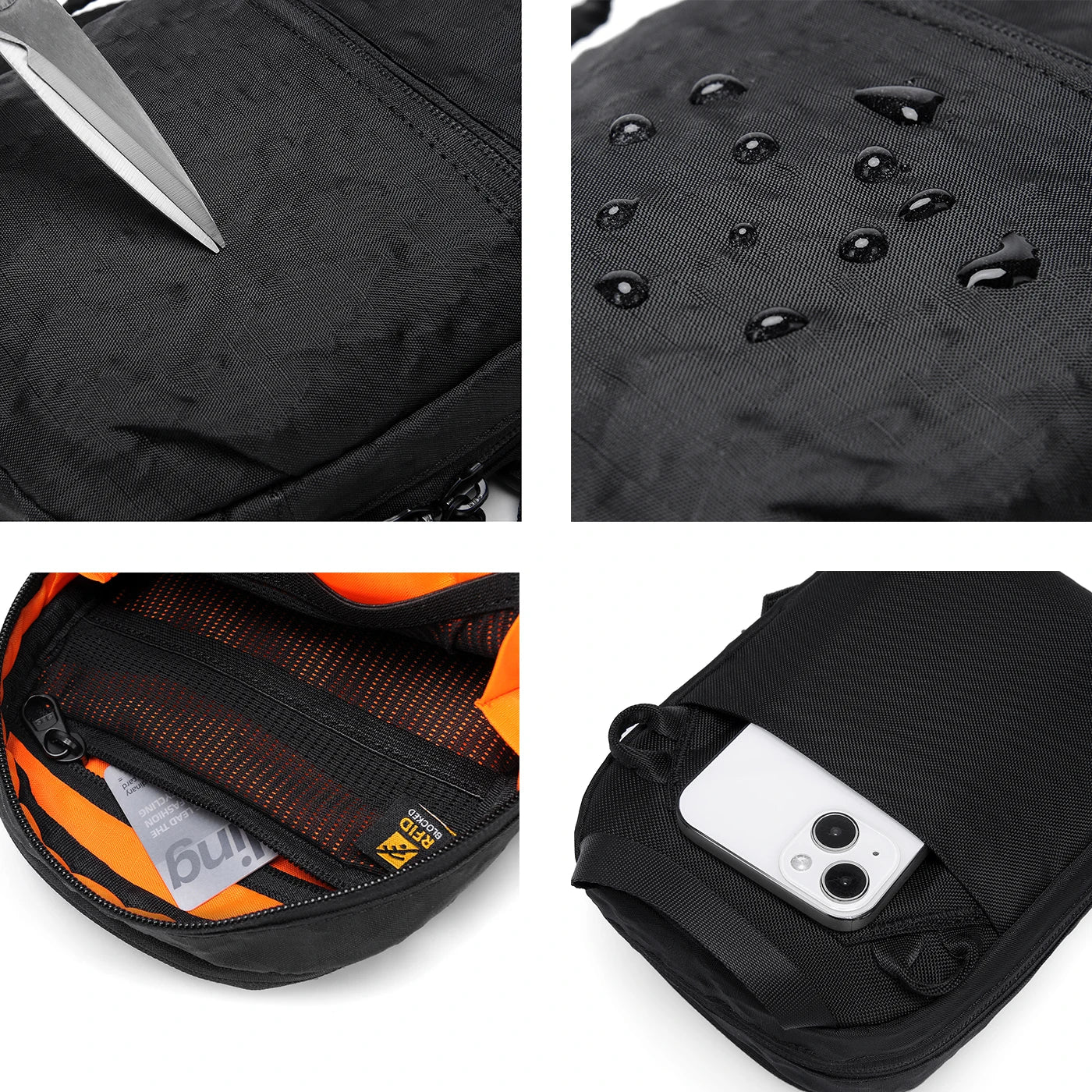 Xpac Outdoor Waterproof Wear Resistant Crossbody Bag Travel RFID Anti-Theft Mobile Phone Bag Multifunctional Single Shoulder Bag