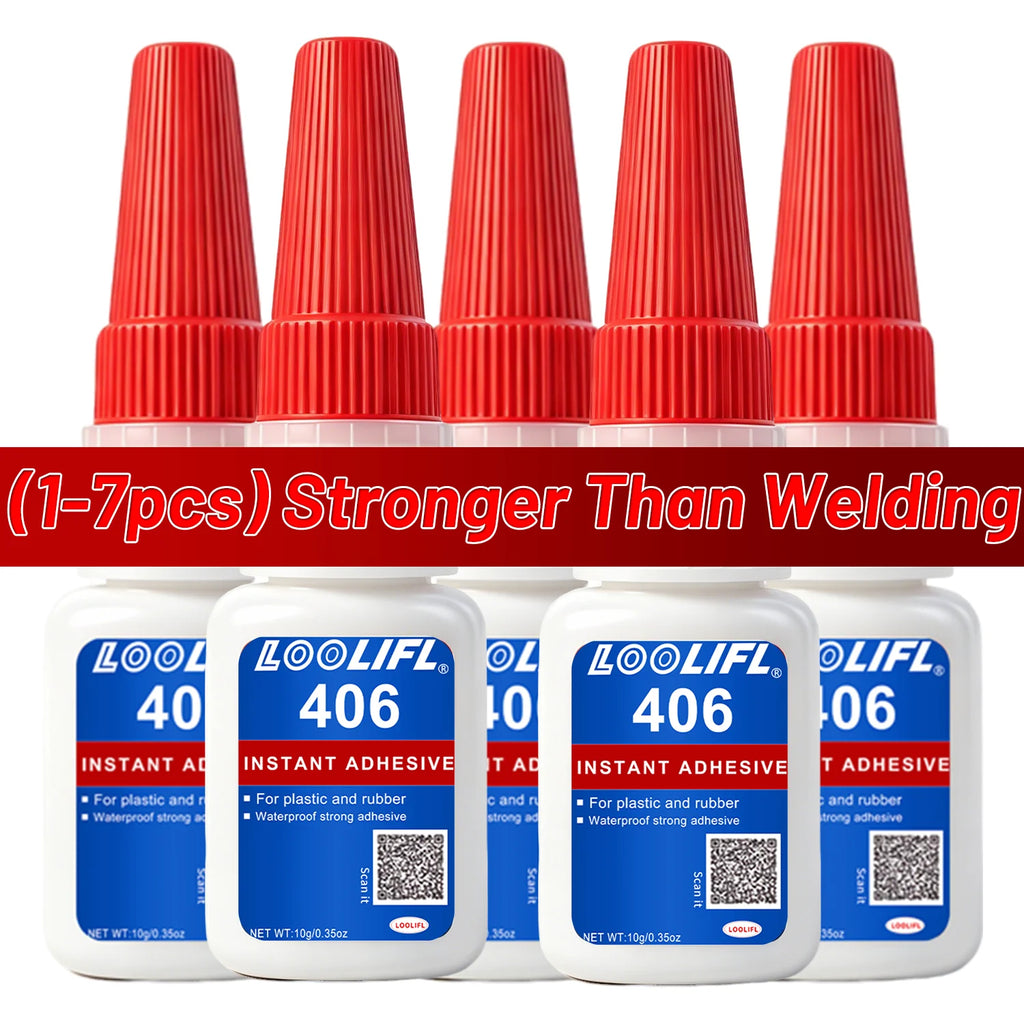 LOOLIFL 1-7Pcs Super Glue Instant Strong Universal Fast Dry Adhesive For Plastic Metal Ceramic Wood Glass Repair Bonding Tools