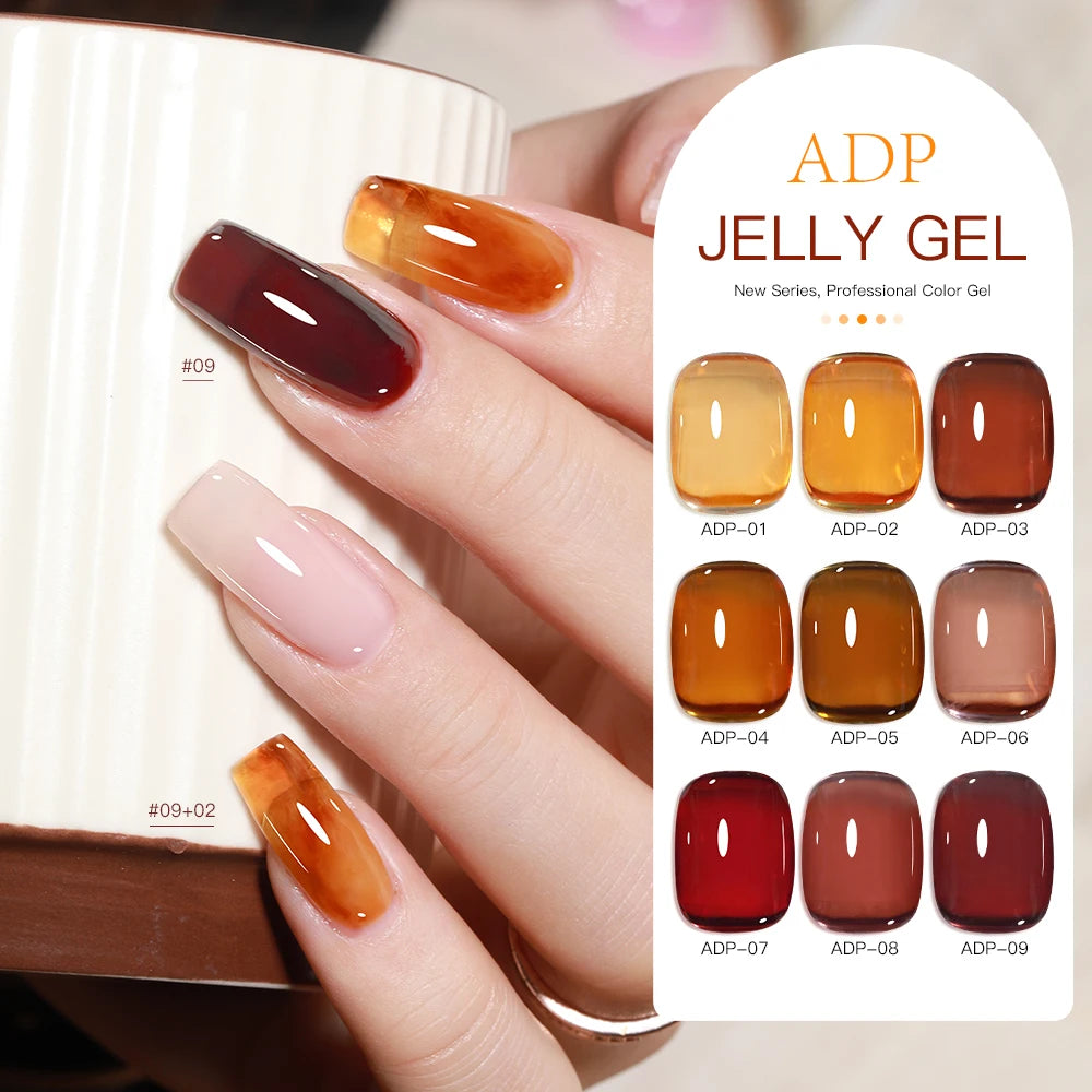 AS 15ml Translucent Amber Gel Nail Polish Brown Colour Varnish Gel Long Lasting Semi Permanent Tortoiseshell Nails Vernis