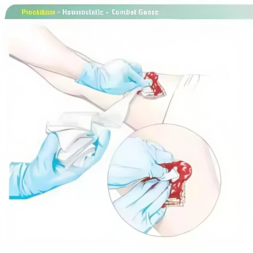 Kaolin Hemostatic Gauze-Z-Fold Emergency Trauma Dressing for Combat/IFAK/Tactical First Aid, Soluble Wound Dressing