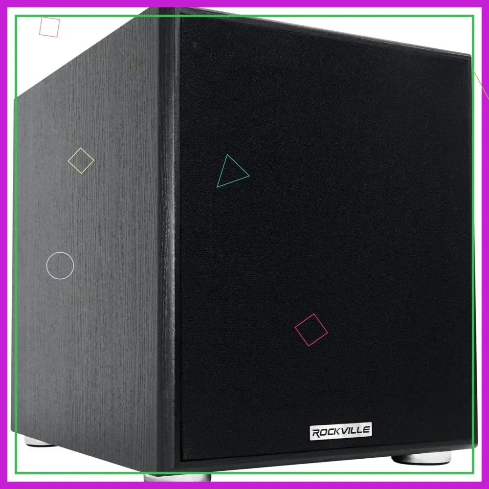600W Powered Subwoofer, 10 Inch Bass Speaker with Adjustable Crossover for Home Theater and Studio