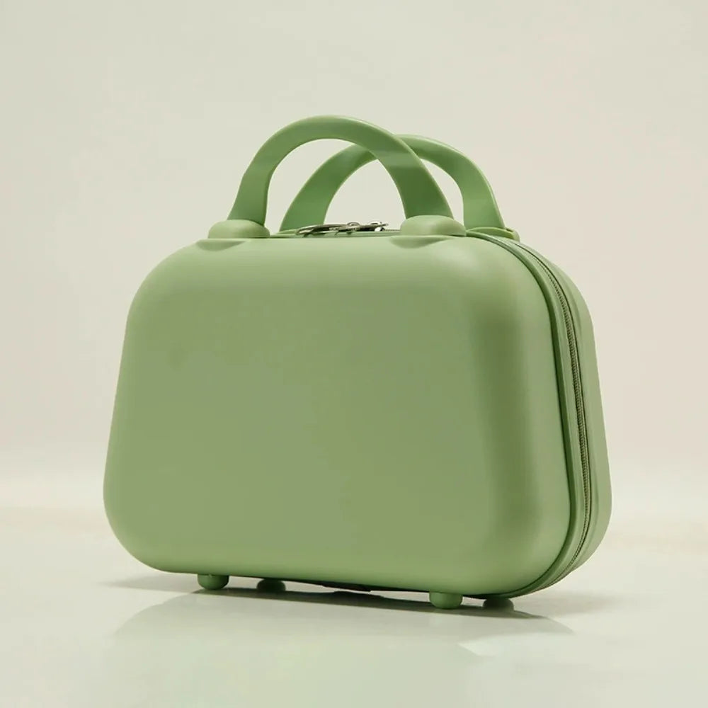 Storage Toiletry Box Solid Color Suitcase Square Box Large Capacity 14-inch Cosmetic Cases Portable Zipper Makeup Case Travel