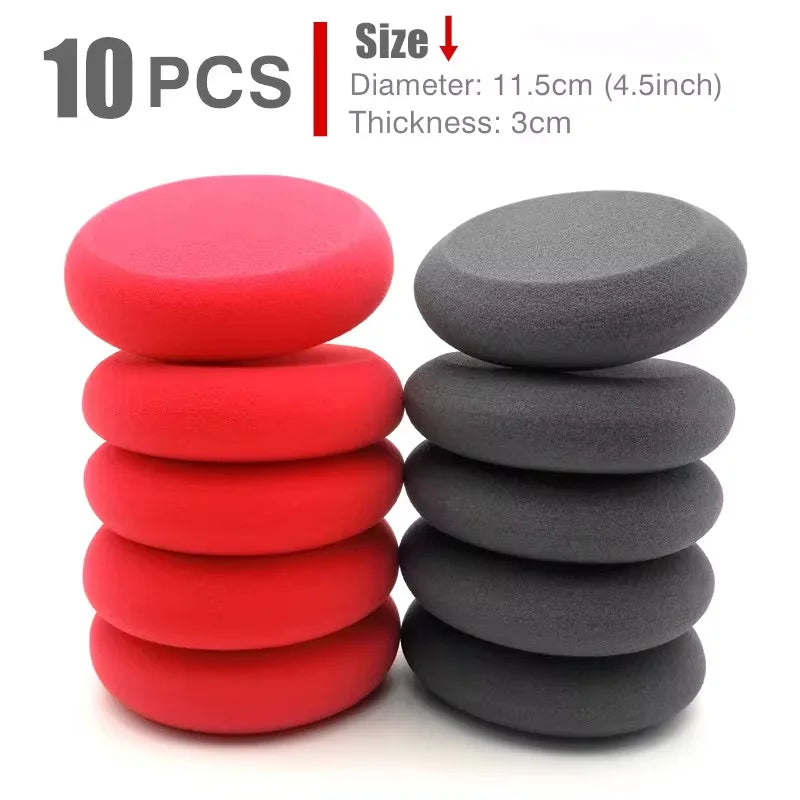 AUTOBRIGHT 10pcs Polishing Waxing Sponge Car Detailing Wash Cleaning Coating Accessoire Polishing Waxing Pads Disc Applicator