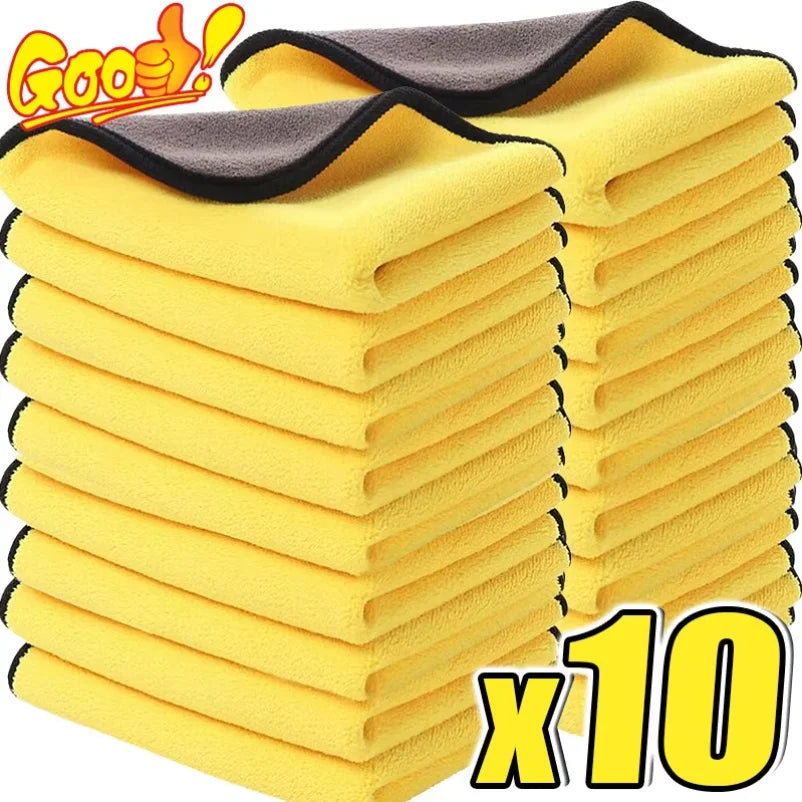 10-1Pcs Microfiber Cleaning Towel Car Cleaning Cloths Professional Detailing Car Drying Microfiber Towel Wash Towels Accessories