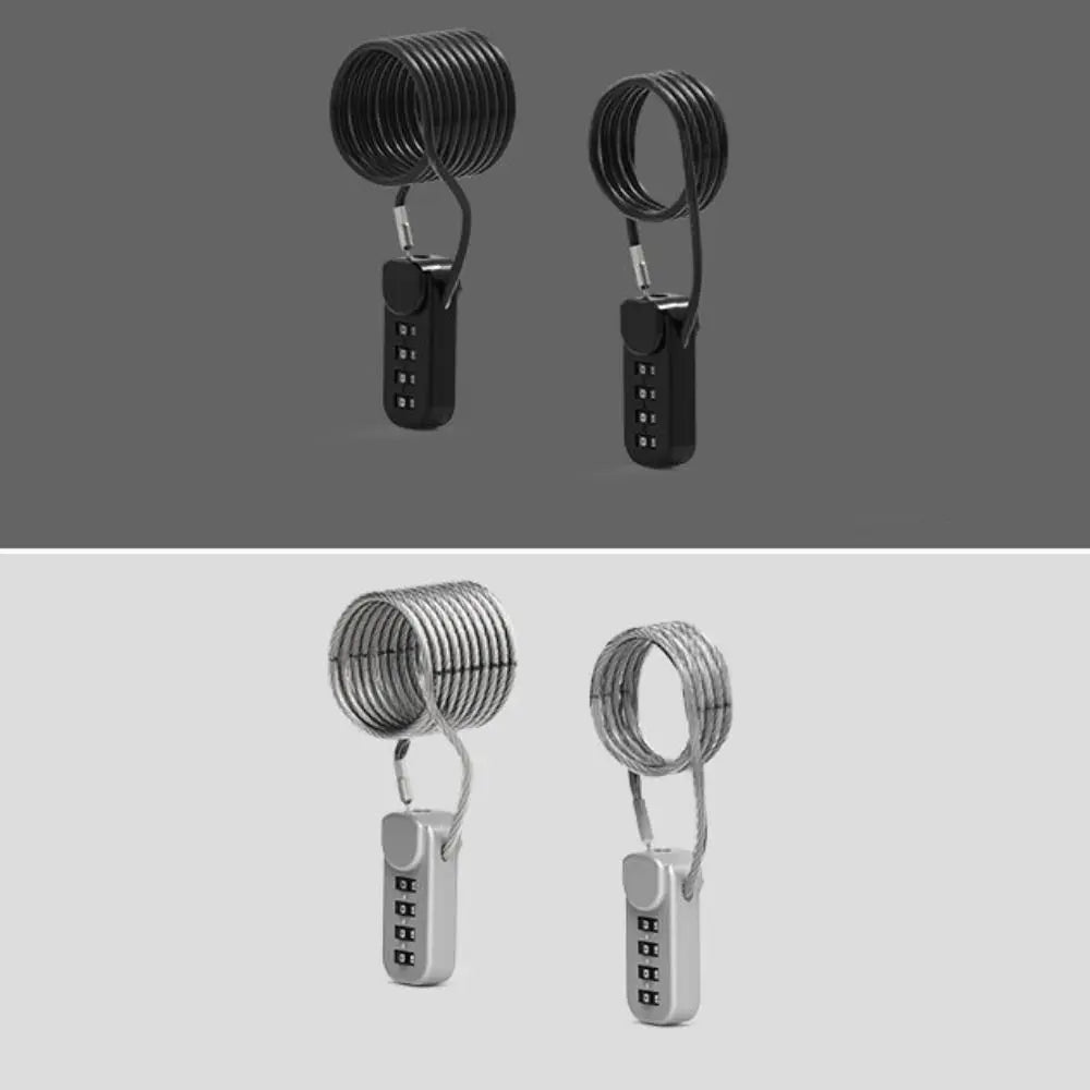 Durable 4 Digit Combination Code Number Lock With Spring Coil Anti-theft Cable Code Lock Wire Rope Password Lock Zipper Bag