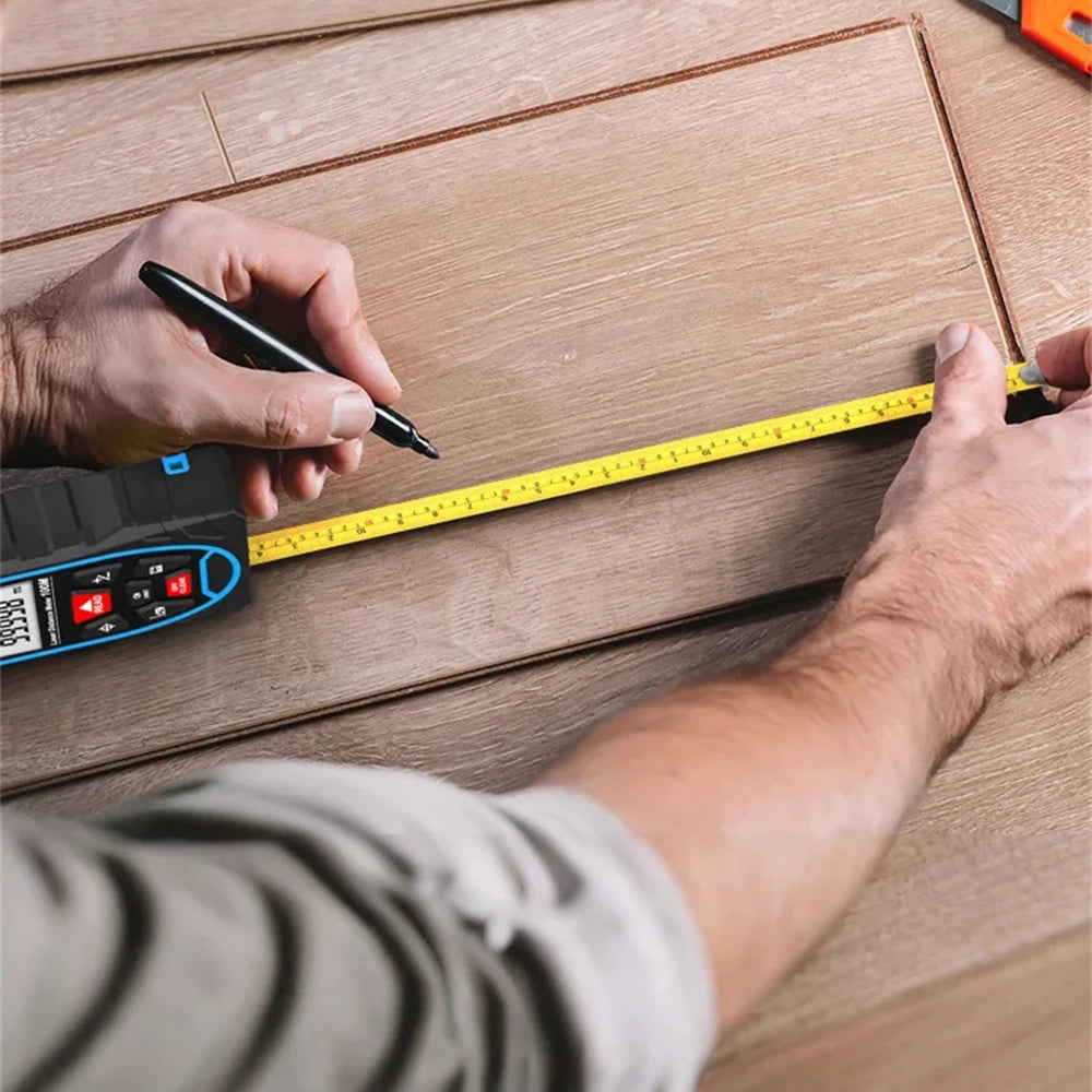 SNDWAY Cross Laser Distance Meter with Tape Measure 3 in 1 Digital Rangefinder Vertical & Horizontal Laser Range Finder