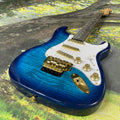 Classic style, blue ST electric guitar, gold hardware guitars 6 strings guitarra