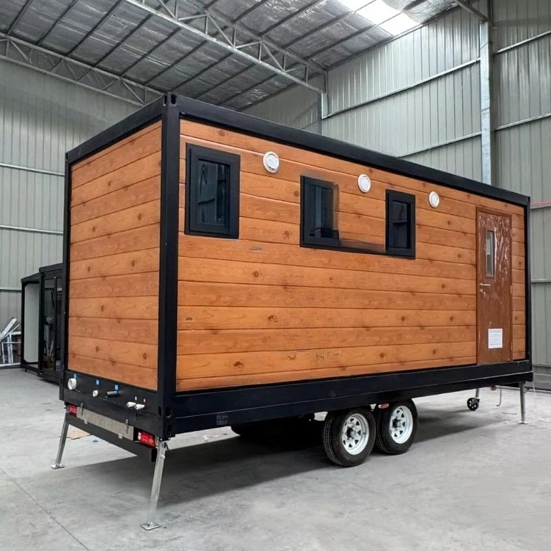 Customized New Design Prefab Container Trailer Integrated House On Wheel Shipping Prefabricated Movable Luxury Home Tiny House