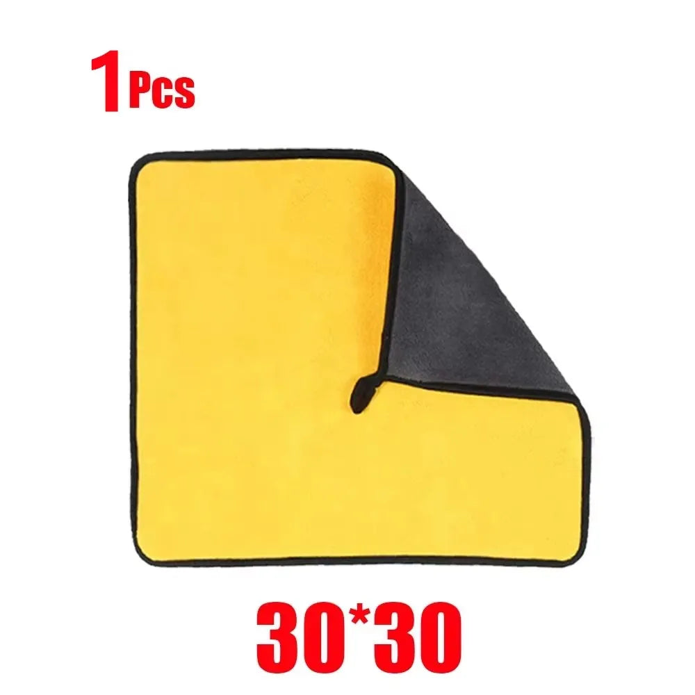 1/5/10/20pcs Microfiber Cleaning Towel Thicken Soft Drying Cloth Car Body Washing Towels Double Layer Clean Rags 30/40/60cm