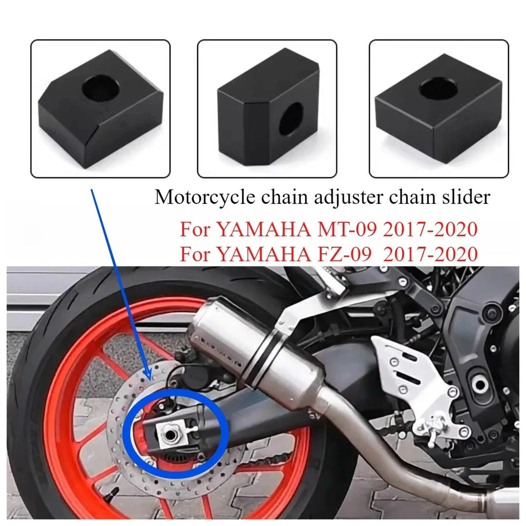 Motorcycle chain adjuster chain slider aluminum alloy modified accessories for Yamaha MT09 MT 09 FZ09 FZ-09 2017 2018 2019 2020