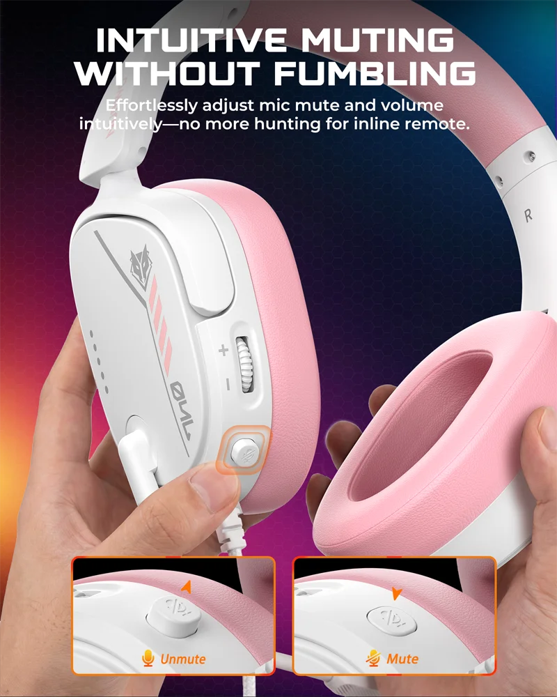 NUBWO HG04L Gaming Headset for PS5/PS4 Xbox Series X|S/Xbox One Switch 250g Lightweight Clear Unidirectional Mic 3.5mm Jack
