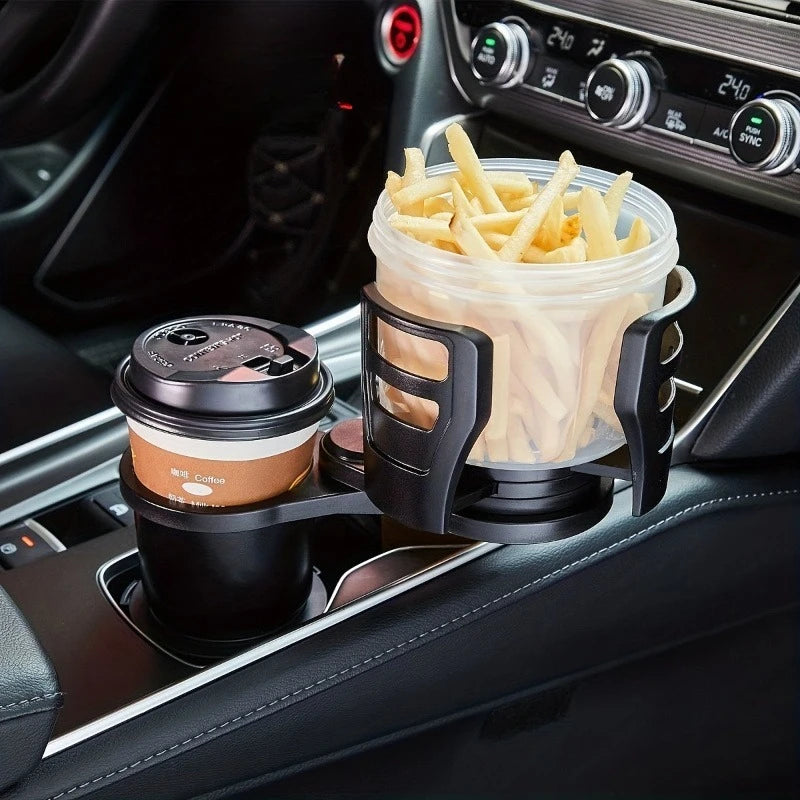 Multifunctional car mounted water cup holder, imitation carbon fiber cup holder, retractable and rotating car beverage holder